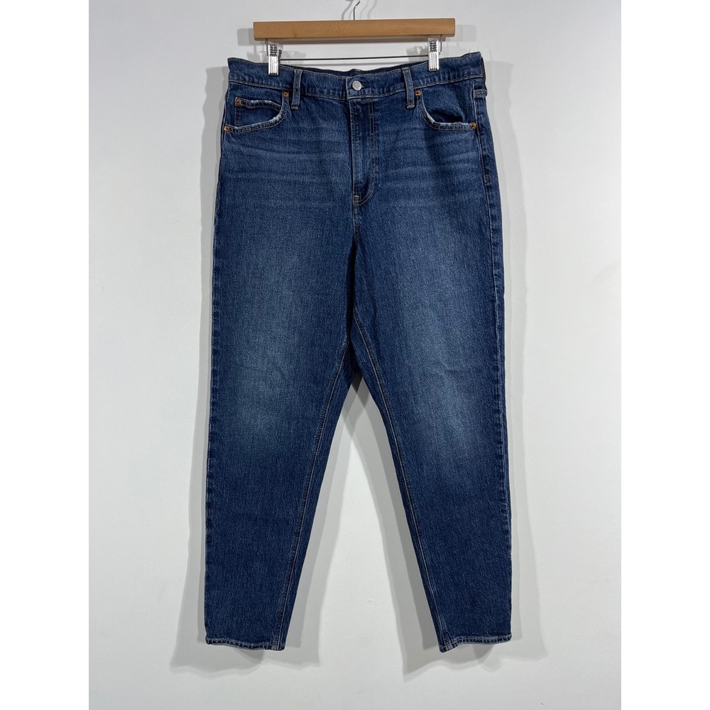 Gap High Rise Mom Jeans 16T Tall Dark Wash Denim Tapered Leg Pants Americana